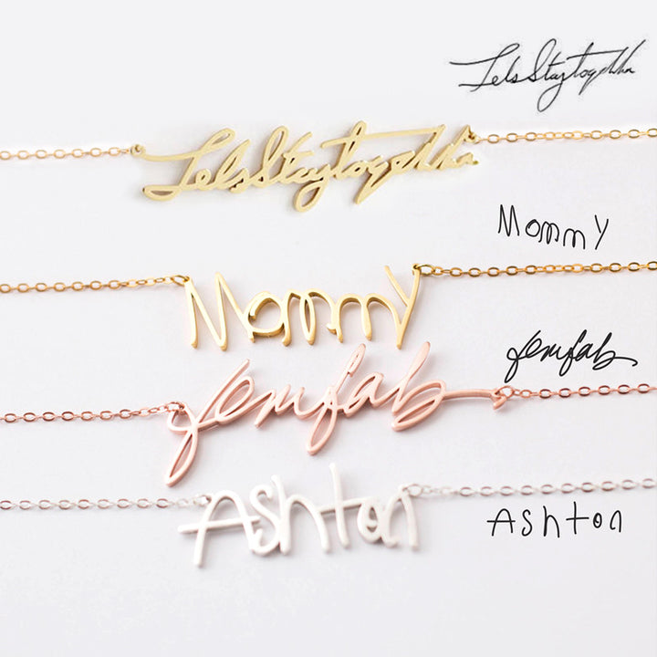 Custom Signature Necklace, Signature Necklace Of A Loved One's Handwriting - Oarse