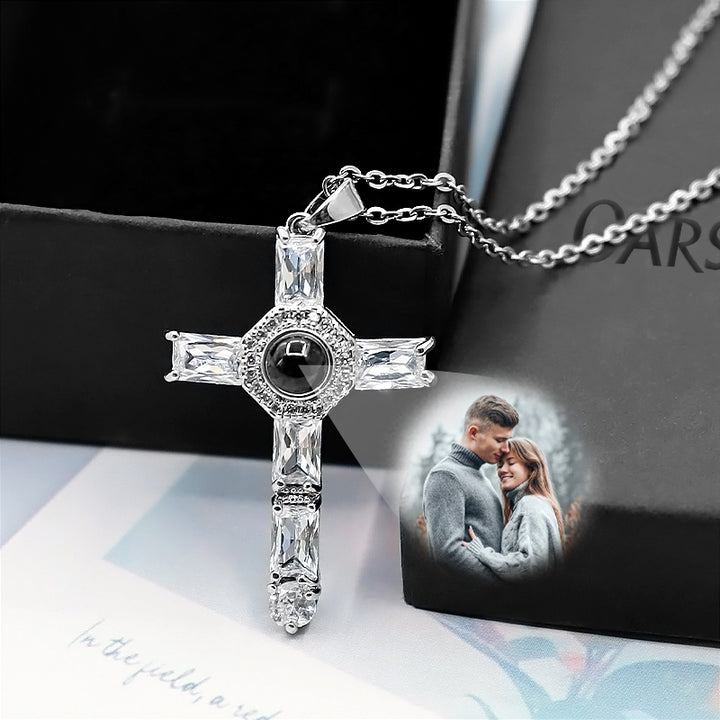 Photo Projection Necklace For Him Custom Cross Necklace Mens - Oarse