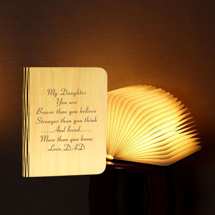 Custom Wooden Engraved Name Book Light - Oarse