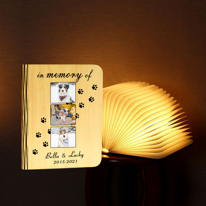 Custom Pet Memory Photo Foldable Book Light - Oarse
