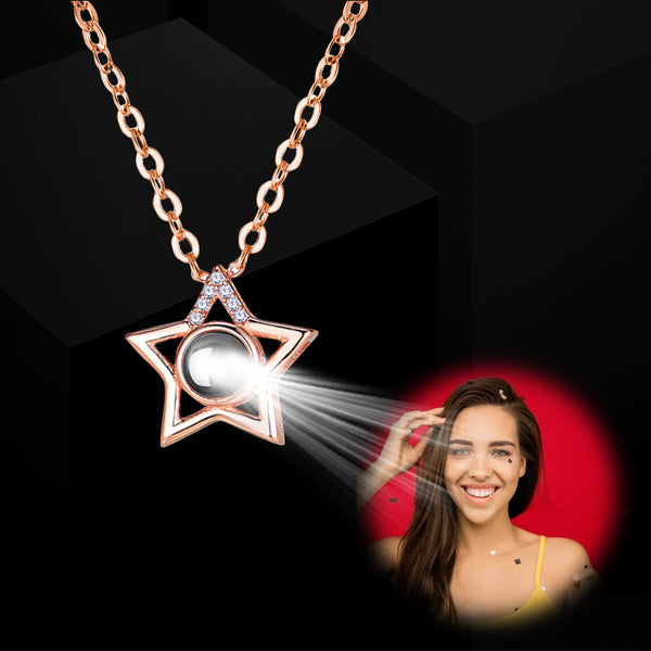 Star Personalized Projection Photo Necklace - Oarse