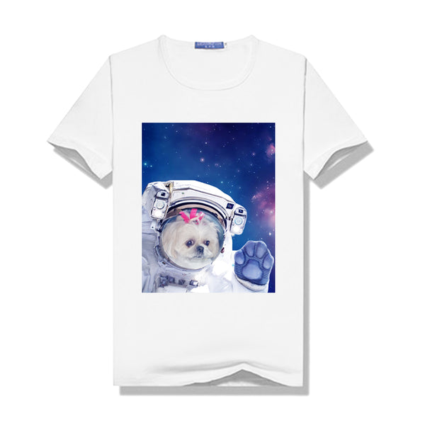 The Astronaut In Space Custom Pet Women T Shirt - Oarse