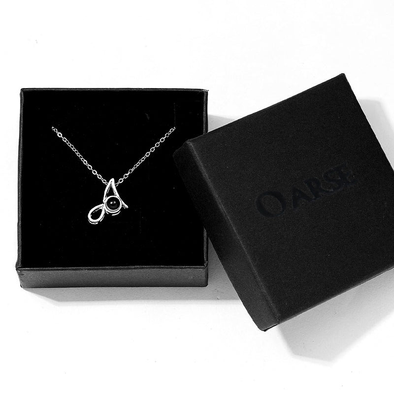 Personalized Photo Projection Necklace Initials Necklace With Photo Projection - Oarse