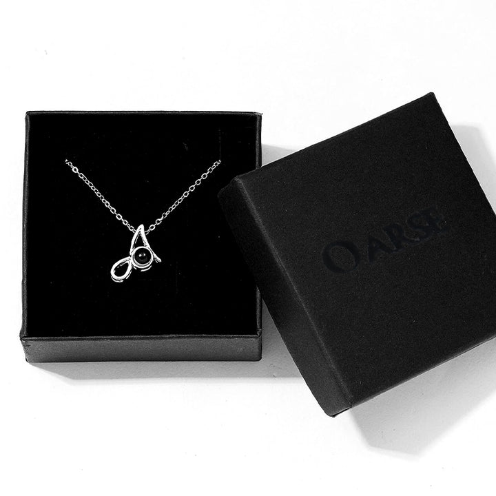 Personalized Photo Projection Necklace Initials Necklace With Photo Projection - Oarse