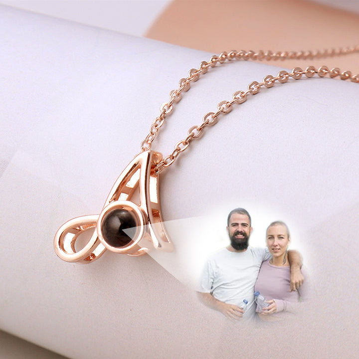 Personalized Photo Projection Necklace Initials Necklace With Photo Projection - Oarse