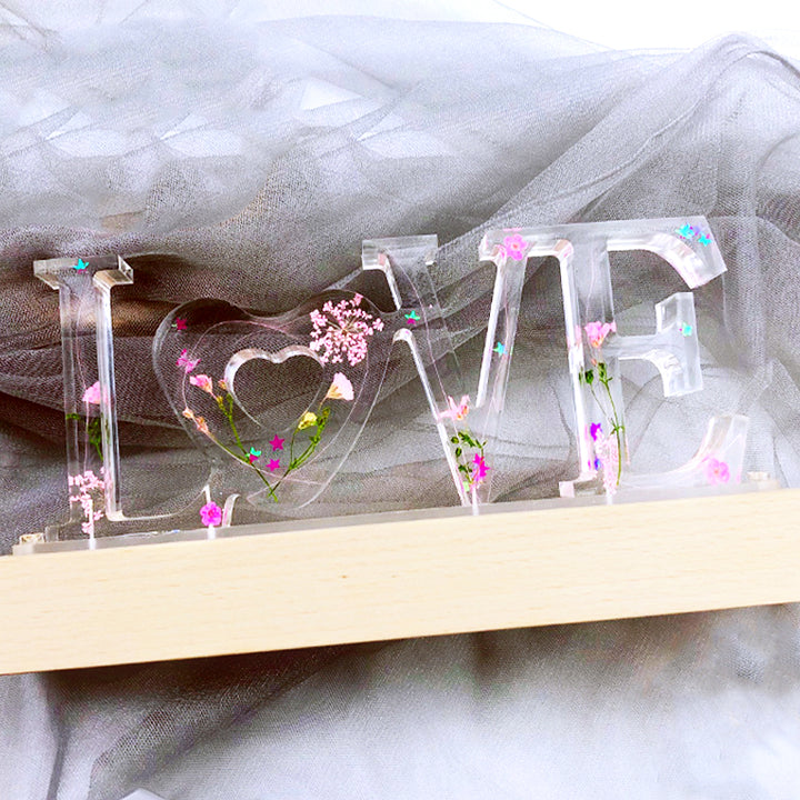 Personalized Night Light With Flowers Letters - Oarse