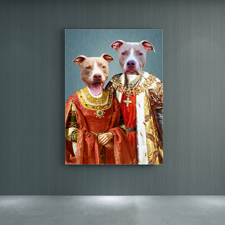 Custom The Rulers Portrait for Couples, Pet and Pet Owner, Pet Couples - Oarse