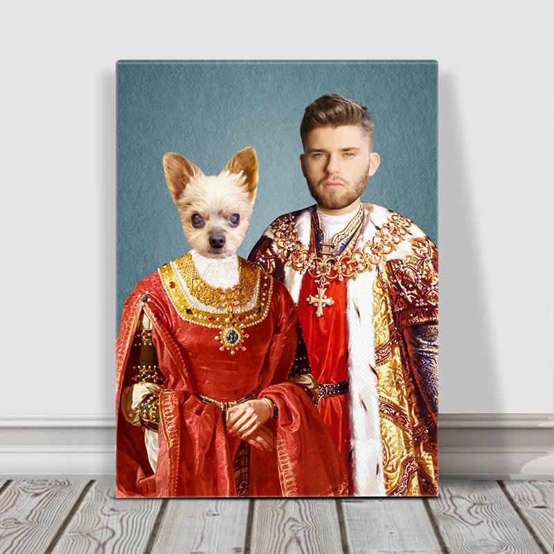 Custom The Rulers Portrait for Couples, Pet and Pet Owner, Pet Couples - Oarse