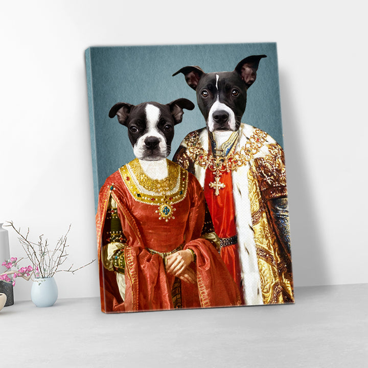 Custom The Rulers Portrait for Couples, Pet and Pet Owner, Pet Couples - Oarse