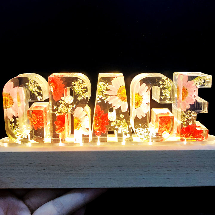 Custom Letter Lights, Floral Night Light For Couples, Friends - Oarse