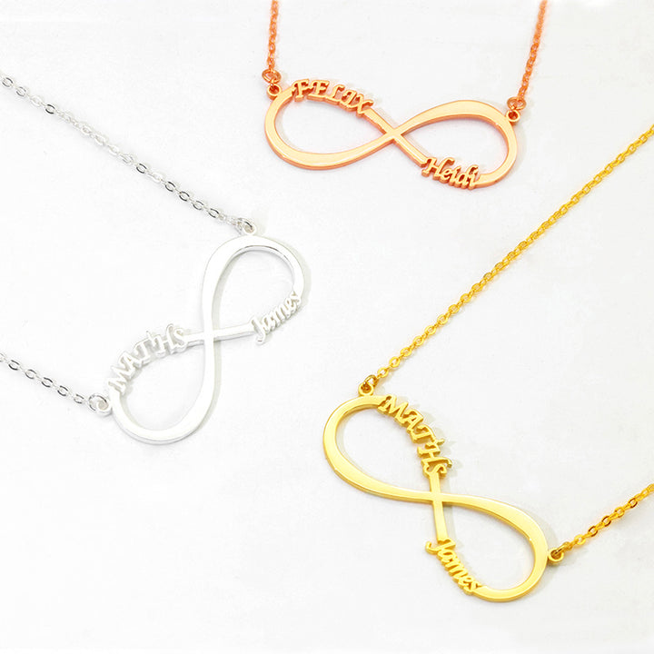 Personalized Infinity Necklace Infinity Two Name Necklace - Oarse