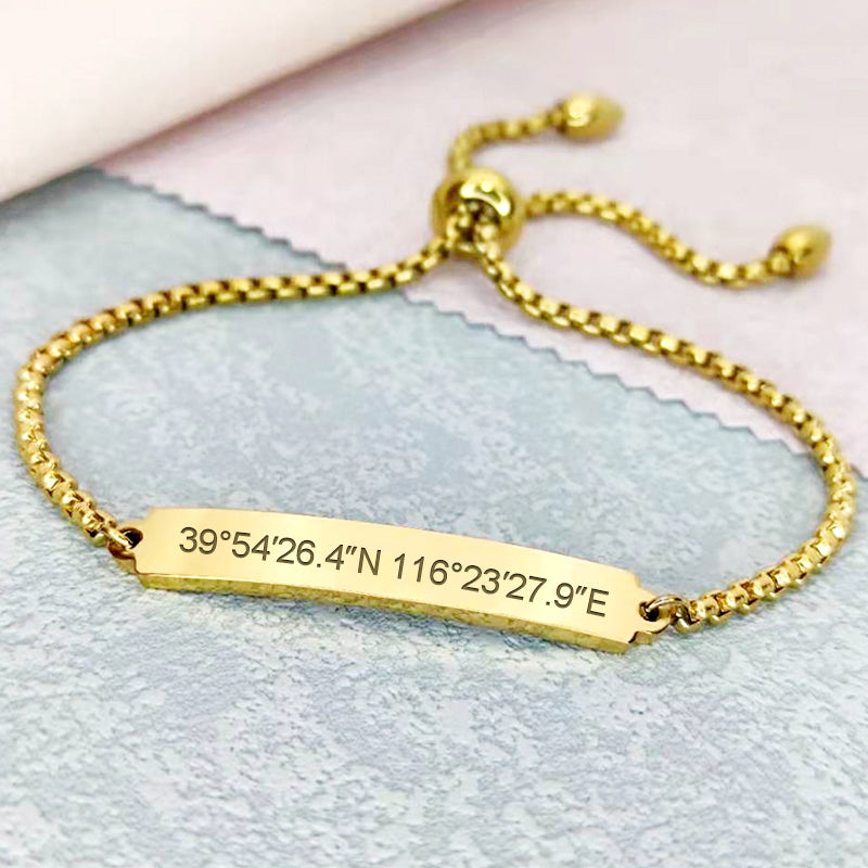 Custom Longitude And Latitude Bracelets Coordinates Bracelet For Her - Oarse