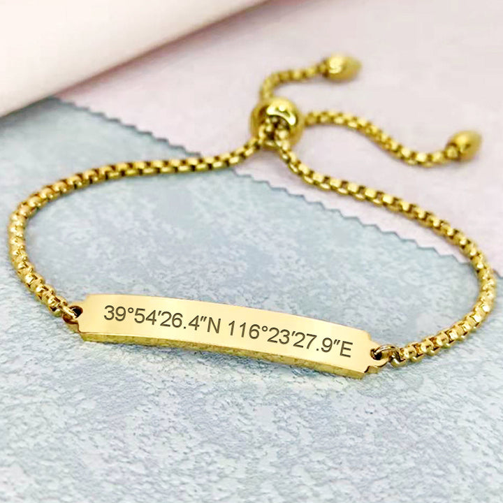 Custom Longitude And Latitude Bracelets Coordinates Bracelet For Her - Oarse