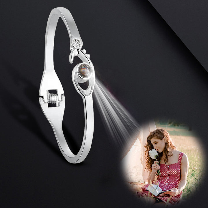 Personalized Eye Bangle Bracelet Photo Projection Bracelet - Oarse