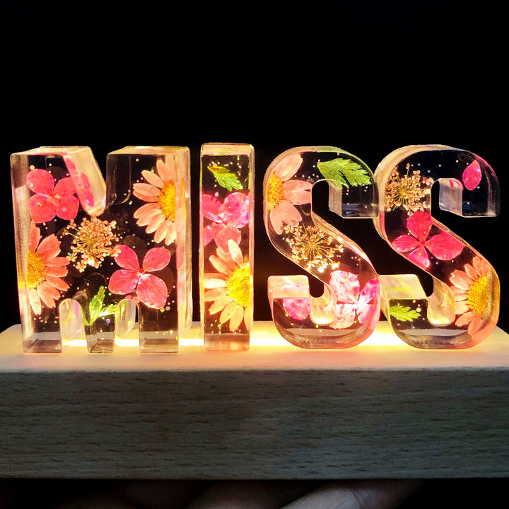 Custom Letter Lights, Floral Night Light For Couples, Friends - Oarse