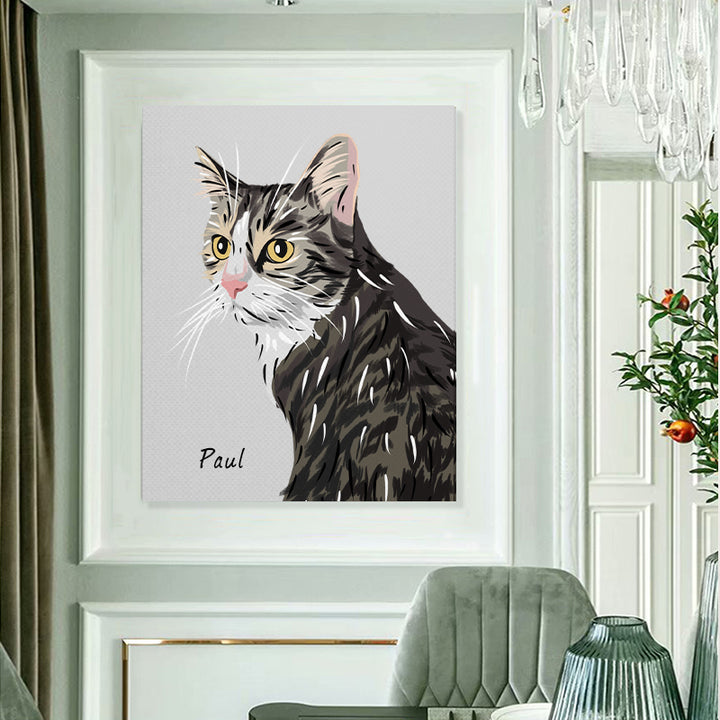 Custom Pet Portrait Art Painting Canvas - Oarse