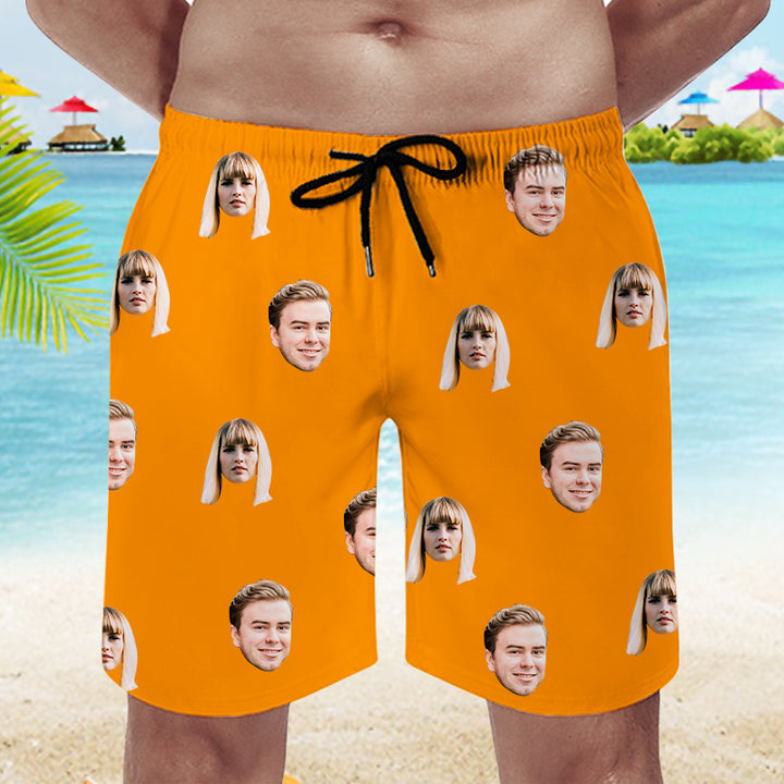 Mens Custom Swim Shorts, Swim Trunks With Face On Them - Oarse