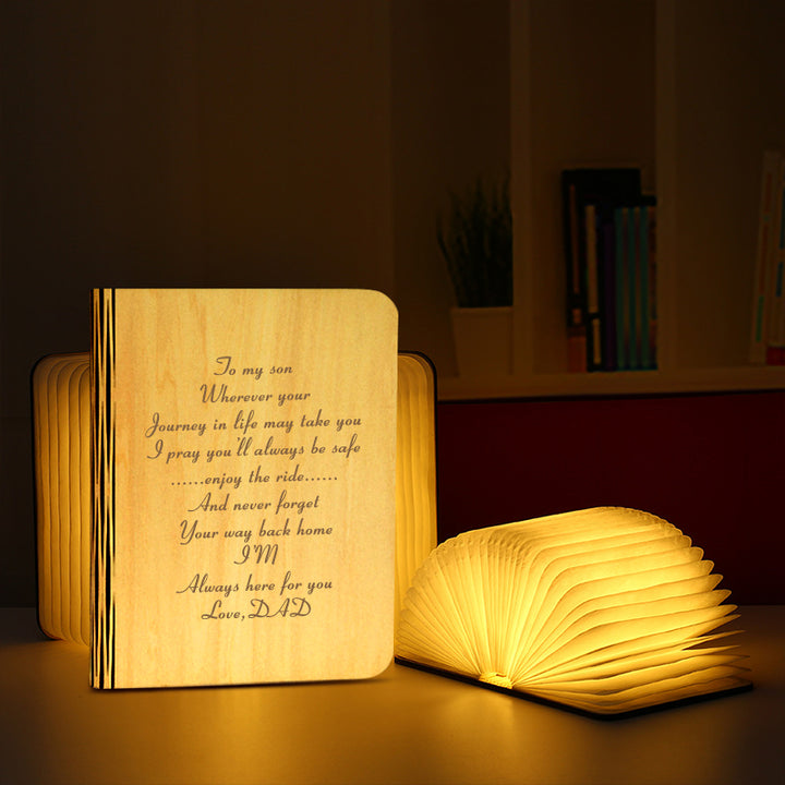 Custom Wooden Engraved Name Book Light - Oarse