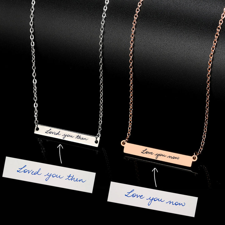 Custom Signature Necklace Handwriting Bar Necklace Actual Handwriting Gifts - Oarse