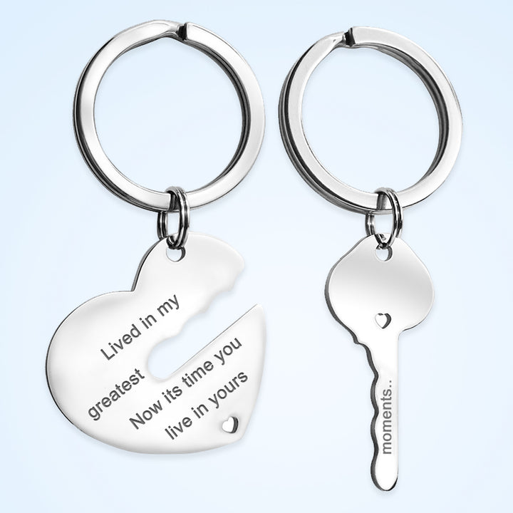 Personalized Heart Keychain, Arrow Through The Heart Engraved Keychains - Oarse