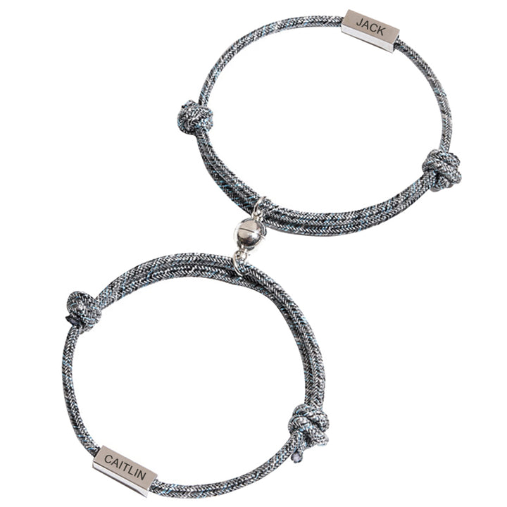 Custom Engraved Couple Magnetic Bracelet - Package Two - Oarse