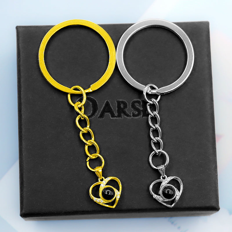 Personalized Heart Keychain Picture Projection Keychain - Oarse