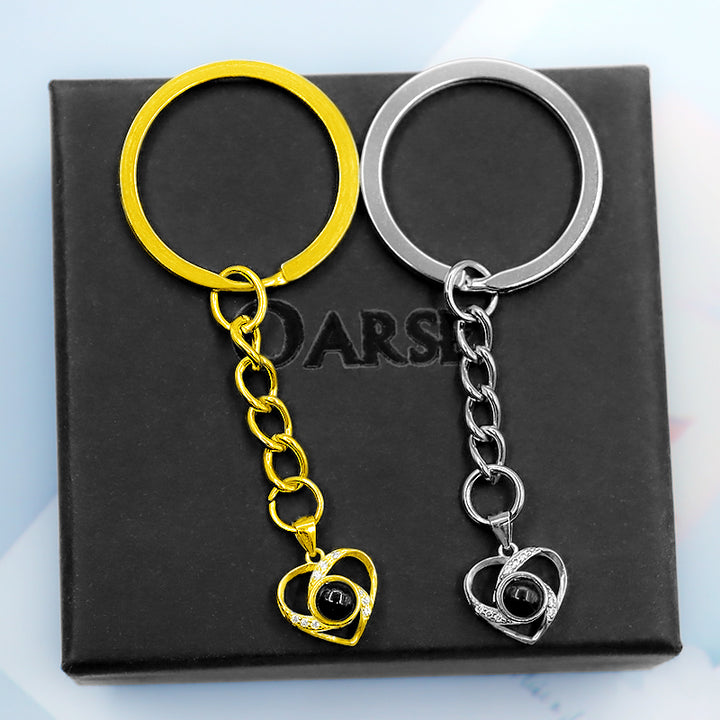 Personalized Heart Keychain Picture Projection Keychain - Oarse