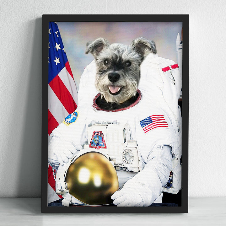 Custom Pet Portrait Canvas with Pet Photos Painting for Your Loved Dog - The Astronaut - OARSE