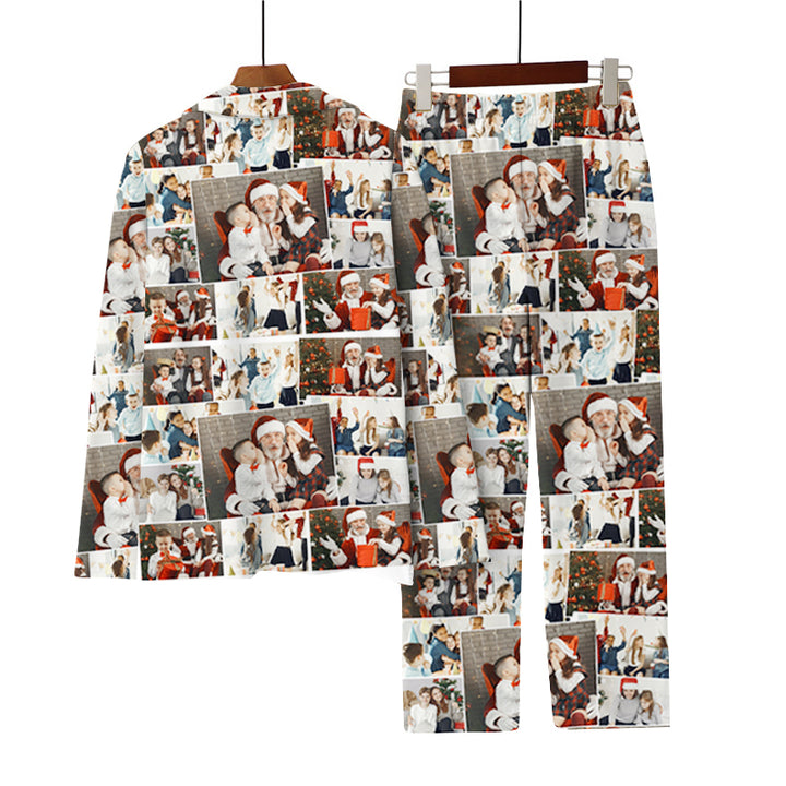 Custom Photo Pajama Pants Collage Photo Pajama Set For Adult - Oarse