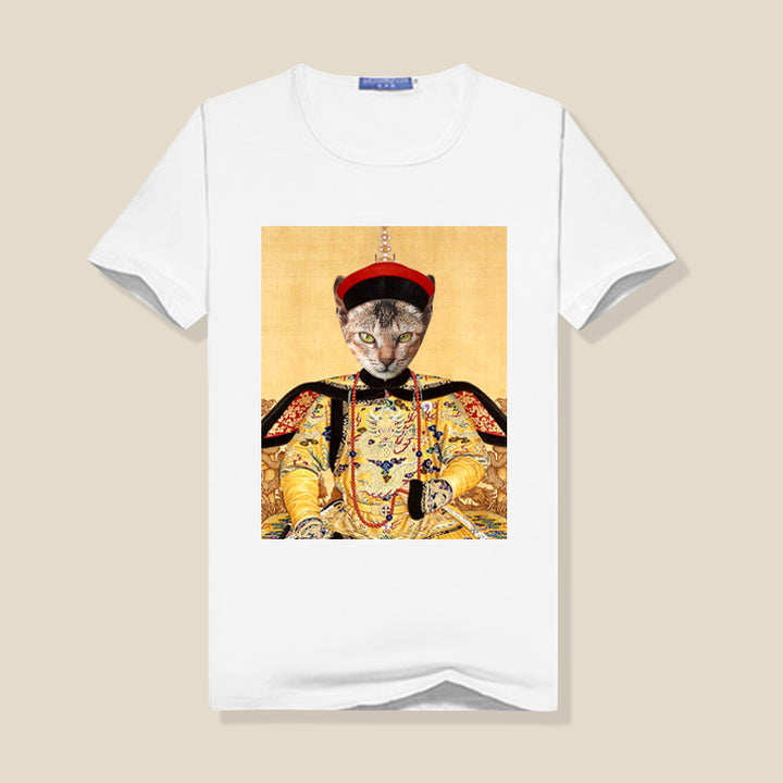 Ancient Chinese Emperor Custom Pet Photo Women T Shirt - Oarse