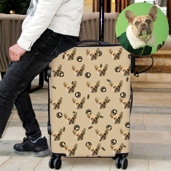 Custom Luggage Covers Pet Face And Paw Luggage Cover Protector - Oarse