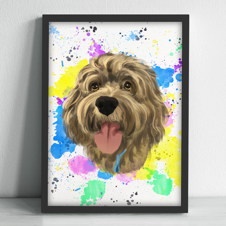 Custom Pet Pastel Canvas Wall Art Drawing Prints with Dog Portrait - OARSE