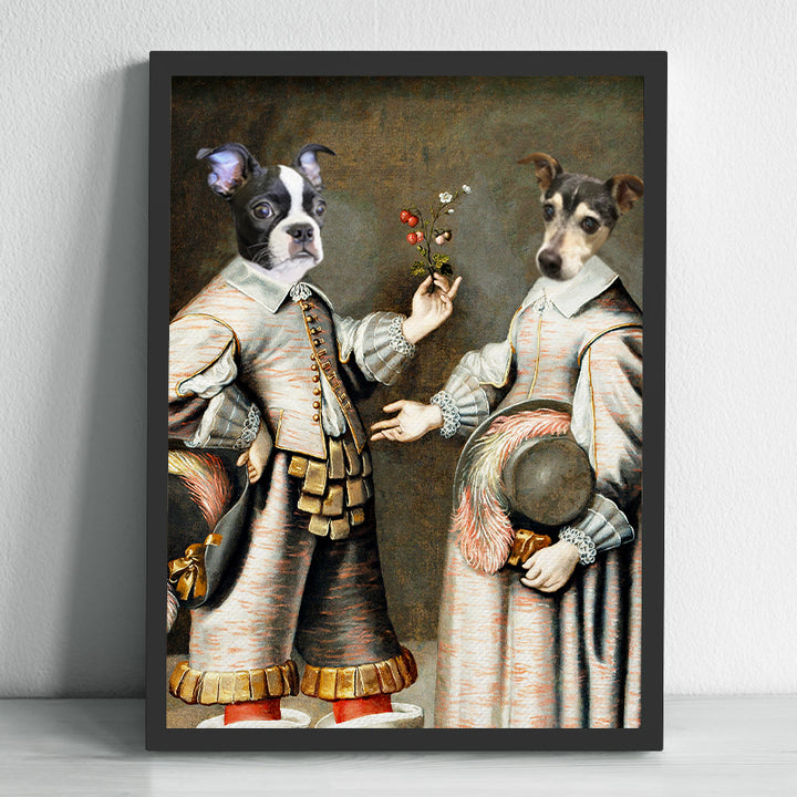 Custom Pet Portrait Royal Canvas Personalized Dog Renaissance Painting - The Sister and Brother - OARSE
