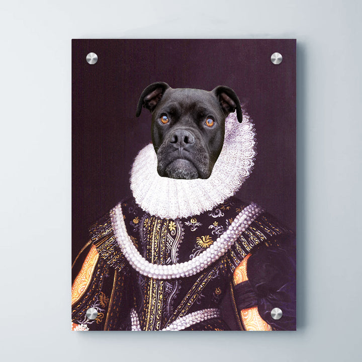 Personalized Dog Renaissance Painting Customized Pet Memorial Canvas Art -The Pearl Queen - OARSE