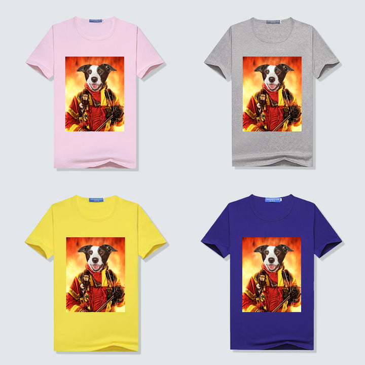 The Firemen Custom Pet Photo Women T Shirt - Oarse