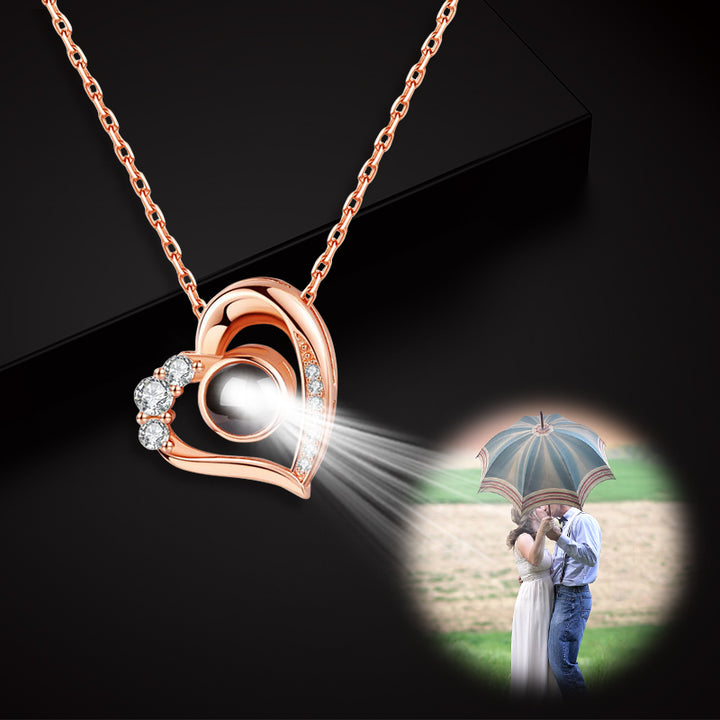 Personalized Heart Photo Projection Necklace - Oarse