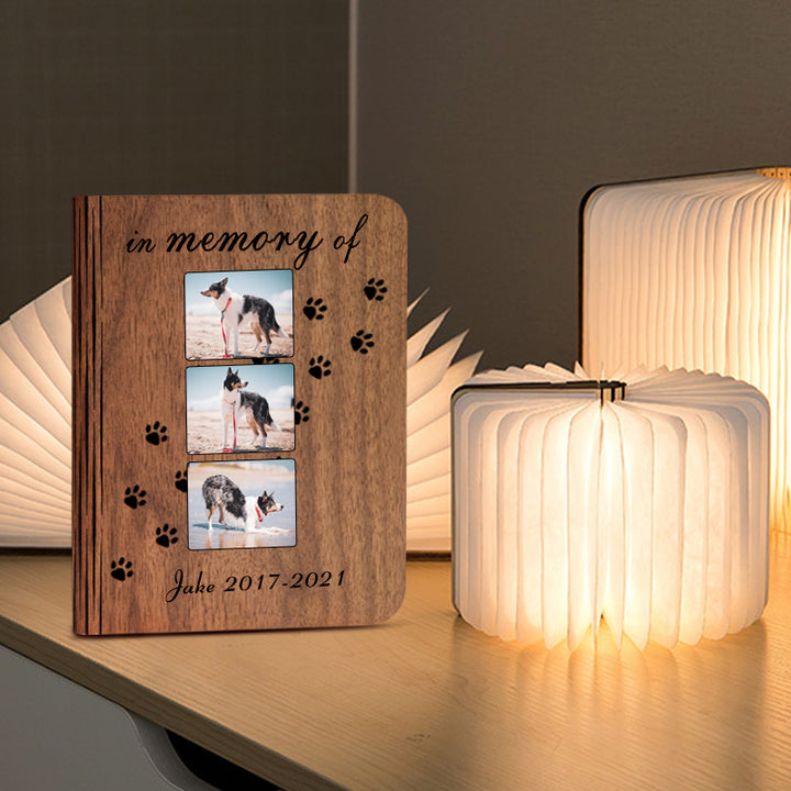 Custom Pet Memory Photo Foldable Book Light - Oarse