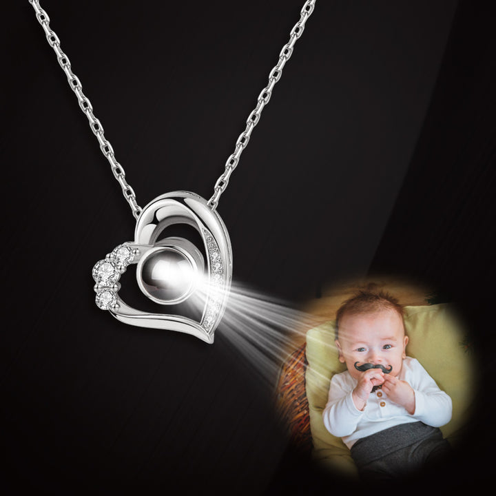 Personalized Heart Photo Projection Necklace - Oarse