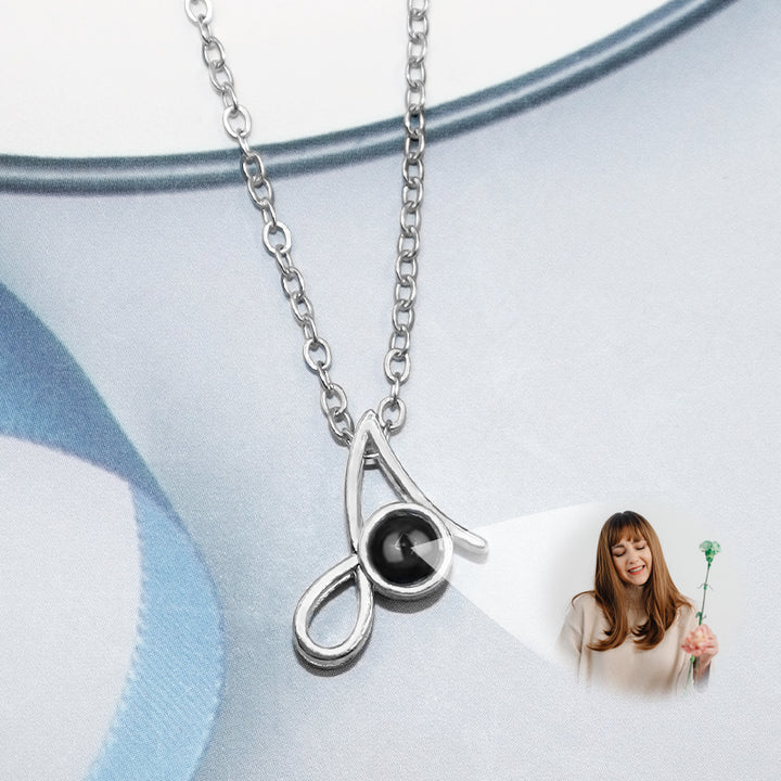 Personalized Photo Projection Necklace Initials Necklace With Photo Projection - Oarse
