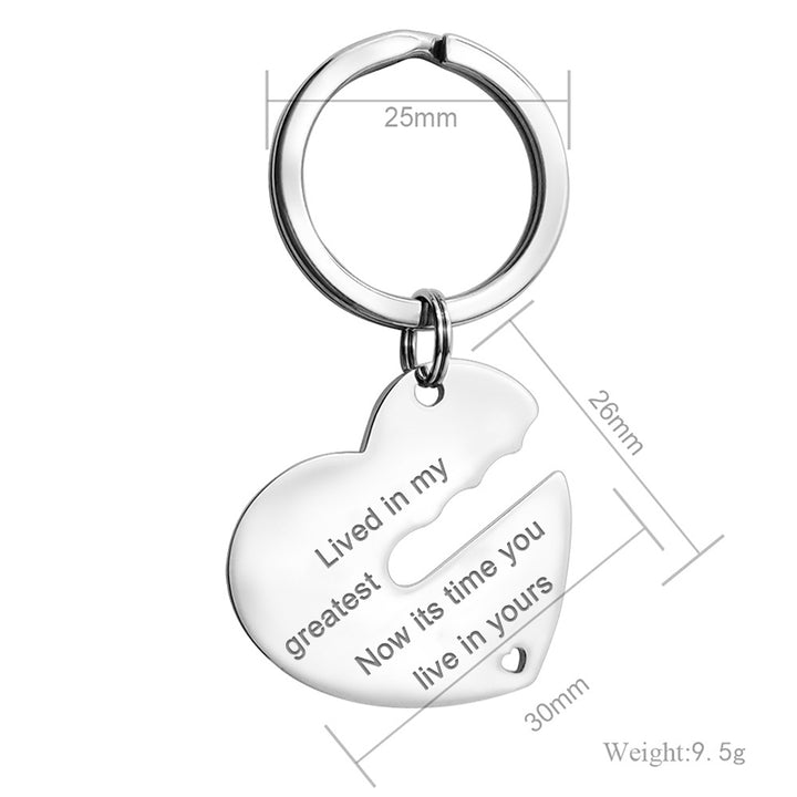 Personalized Heart Keychain, Arrow Through The Heart Engraved Keychains - Oarse