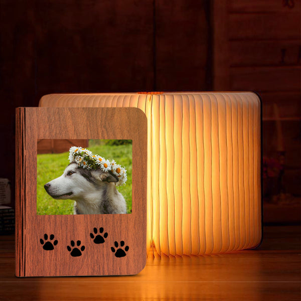 Custom Pet Paw Photo Foldable Book Light - Oarse