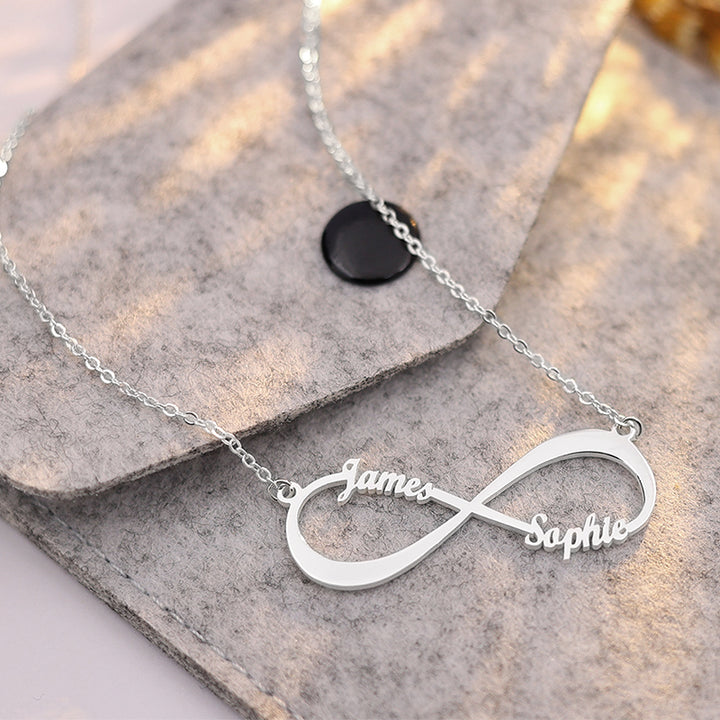 Personalized Infinity Necklace Infinity Two Name Necklace - Oarse