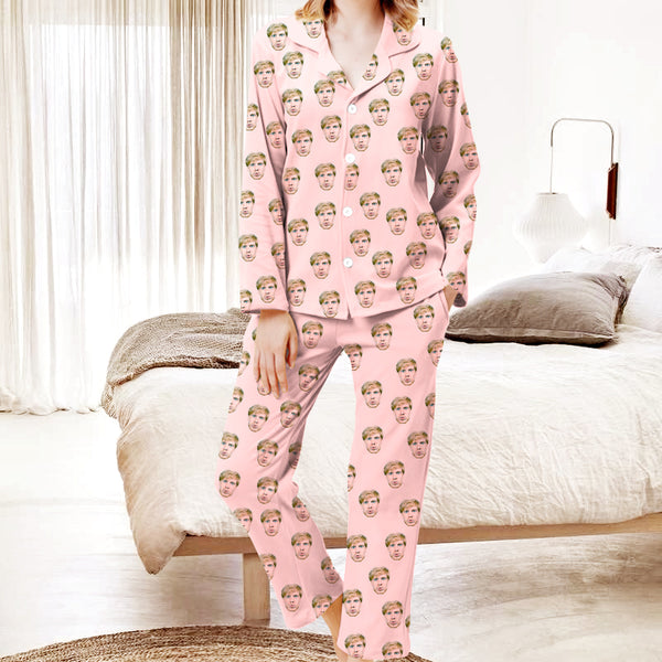 Personalized Pajamas With Faces, Mens Womens Funny Pajamas With Faces On Them - Oarse