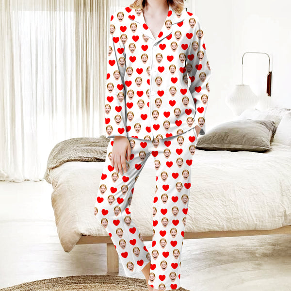 Custom Face Pajamas Heart Pajamas With Face On Them - Oarse
