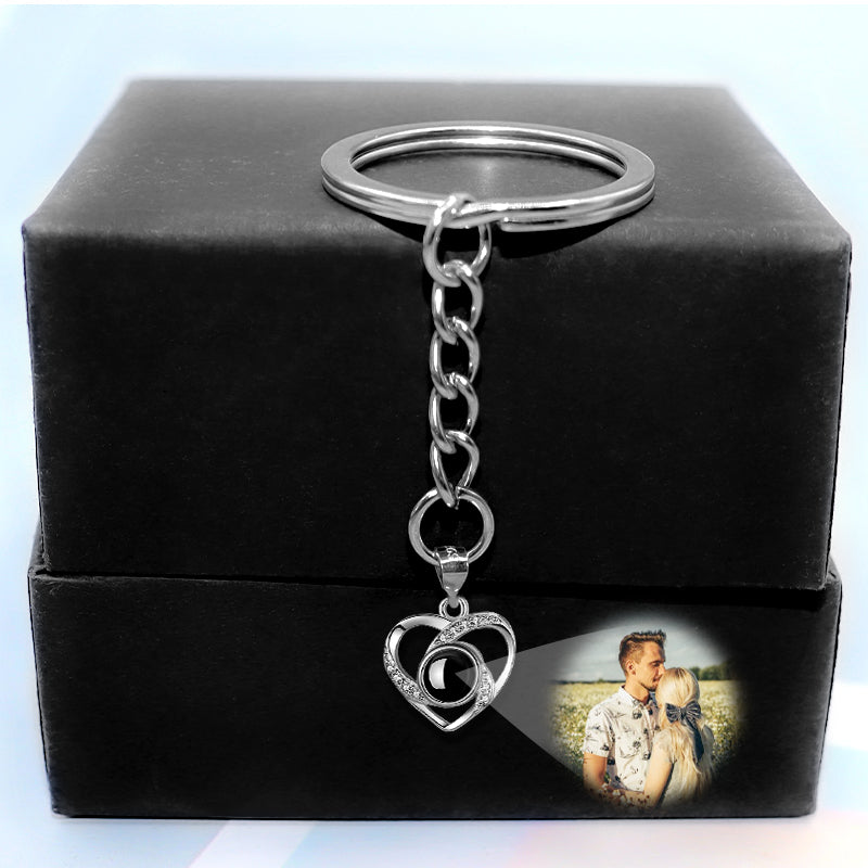 Personalized Heart Keychain Picture Projection Keychain - Oarse
