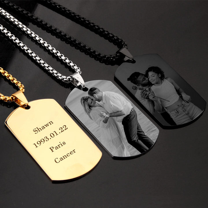 Photo Dog Tag Necklace Personalized Dog Tags For Boyfriend - Oarse