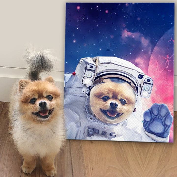 Custom Pet Astronaut Portrait Canvas - Oarse