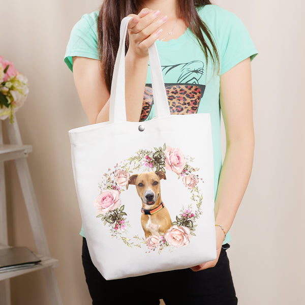 Custom Garland Pet Face Tote Bag - Oarse