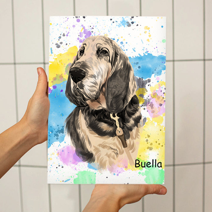 Custom Pastel Pet Portraits Wall Art Canvas - Hand Drawn Pet Portrait - Oarse