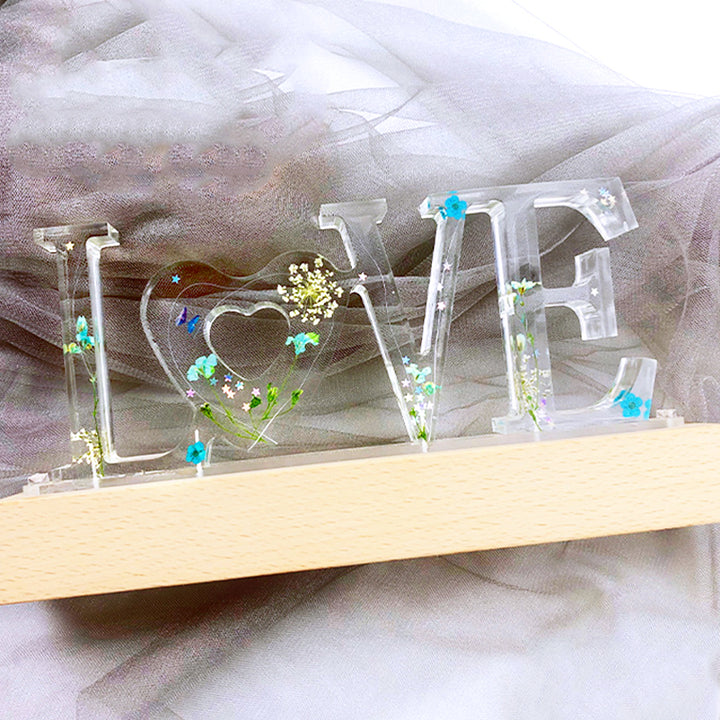 Personalized Night Light With Flowers Letters - Oarse